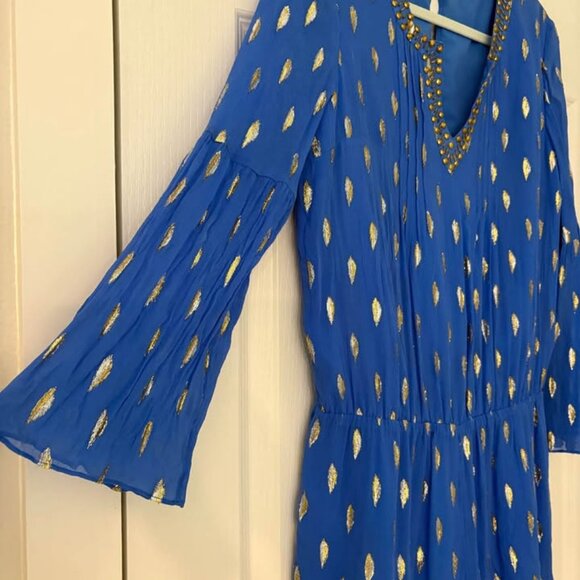 Lilly Pulitzer Silk Ariele romper in Bennet blue size L - Picture 3 of 7